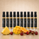 Testkit Fruktig från Perfume Drops – tio 2 ml parfymprover med ananas, mango, apelsin och körsbär